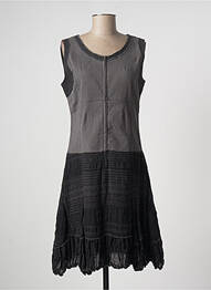 Robe mi-longue sans manche sans manche noir FILLE DES SABLES femme
