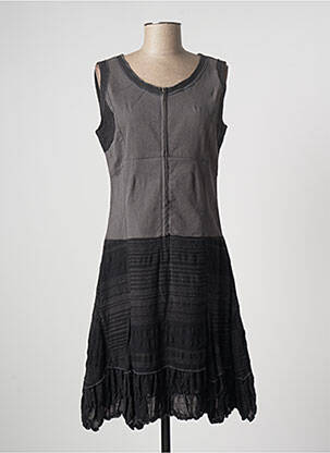 Robe mi-longue sans manche sans manche noir FILLE DES SABLES femme