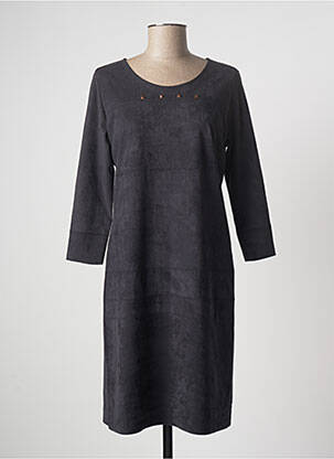 Robe mi-longue manches longues manches longues noir ZENIA femme