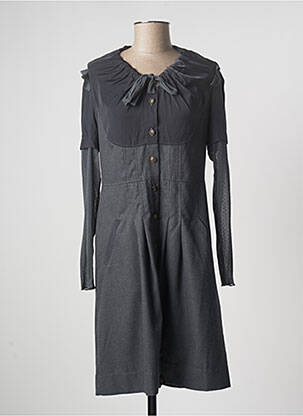 Robe mi-longue manches longues manches longues gris ENJOY femme