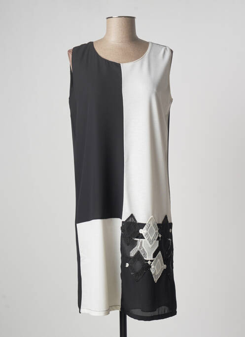 Robe mi-longue sans manche sans manche noir ZENIA femme
