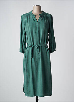 Robe mi-longue manches longues manches longues vert COPENHAGEN femme