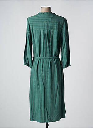 Robe mi-longue coupe fluide manches longues vert COPENHAGEN femme
