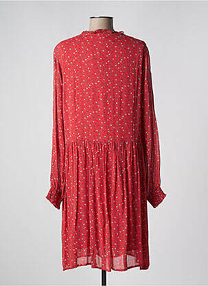 Robe mi-longue imprimé fleurs manches longues rouge COPENHAGEN femme