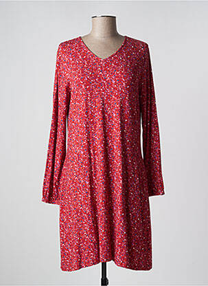 Robe mi-longue coupe fluide manches longues rouge AGATHE & LOUISE femme