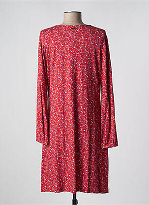 Robe mi-longue coupe fluide manches longues rouge AGATHE & LOUISE femme
