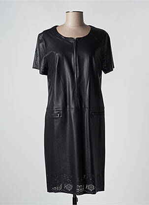 Robe mi-longue manches courtes manches courtes noir FRED SABATIER femme