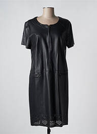 Robe mi-longue manches courtes manches courtes noir FRED SABATIER femme