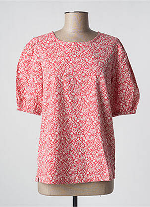 Blouse imprimé fleurs manches courtes rouge COPENHAGEN femme