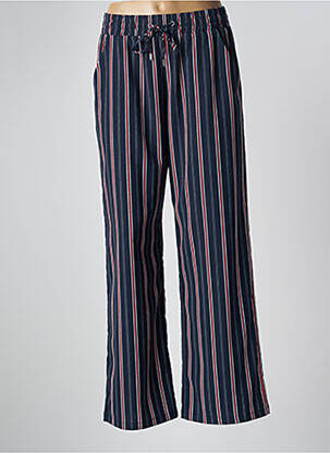 Pantalon droit tissage popeline taille haute bleu SHARE femme