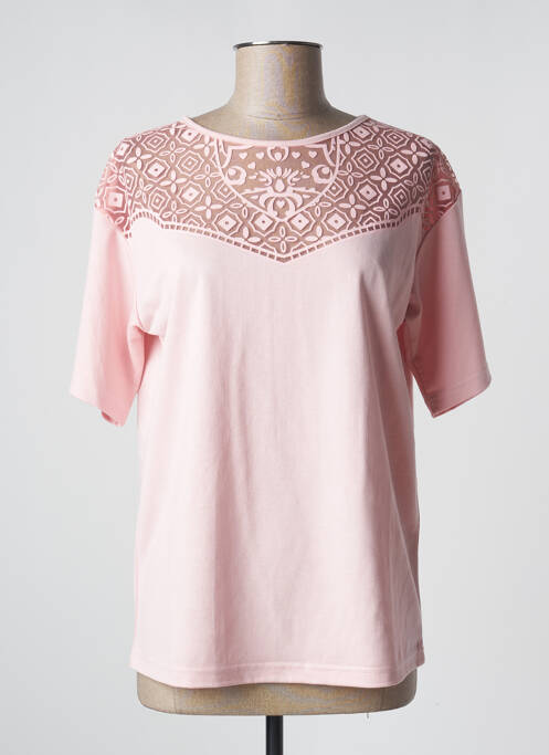 T-shirt coupe droite manches courtes rose COPENHAGEN femme