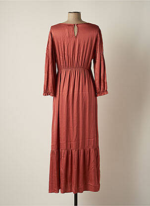 Robe longue coupe fluide manches 3/4 rose PAKO LITTO femme