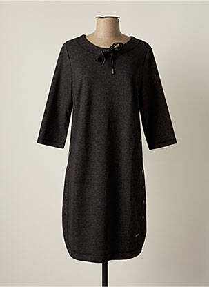 Robe mi-longue manches 3/4 manches 3/4 noir BRANDTEX femme