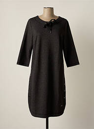 Robe mi-longue manches 3/4 manches 3/4 noir BRANDTEX femme