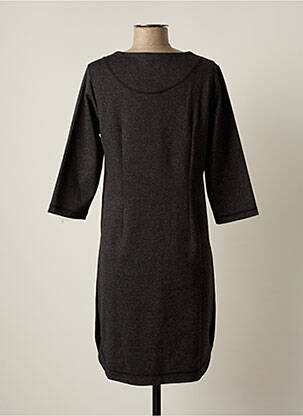 Robe mi-longue manches 3/4 manches 3/4 noir BRANDTEX femme