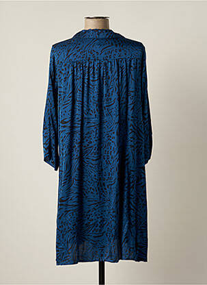 Robe mi-longue manches longues manches longues bleu PAKO LITTO femme