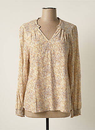 Blouse imprimé fantaisie manches longues beige SIGNE NATURE femme