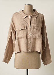 Chemisier poches poitrine manches longues beige MUS & BOMBON femme