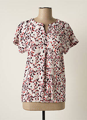 Blouse tissage crêpe manches courtes rouge BRANDTEX femme