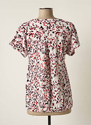 Blouse tissage crêpe manches courtes rouge BRANDTEX femme
