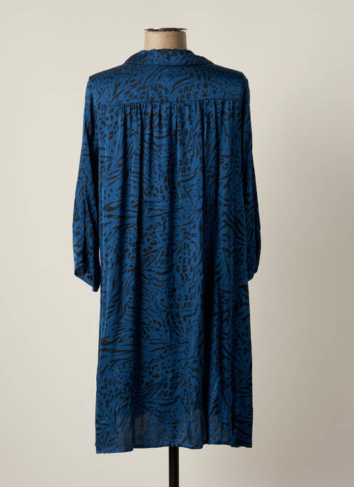 Robe mi-longue manches longues manches longues bleu PAKO LITTO femme