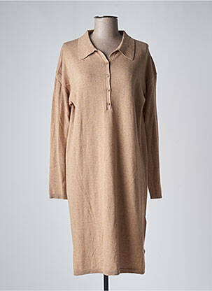 Robe pull tissage lainage manches longues beige YERSE femme