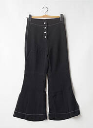 Pantalon large tissage popeline taille normale noir H&M femme