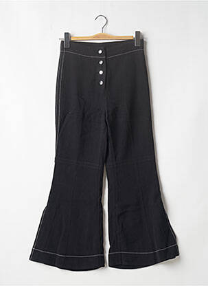 Pantalon large tissage popeline taille normale noir H&M femme