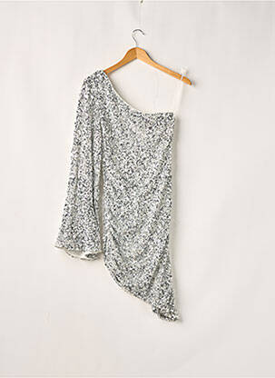 Robe mi-longue coupe fluide manches longues gris MISSPAP femme