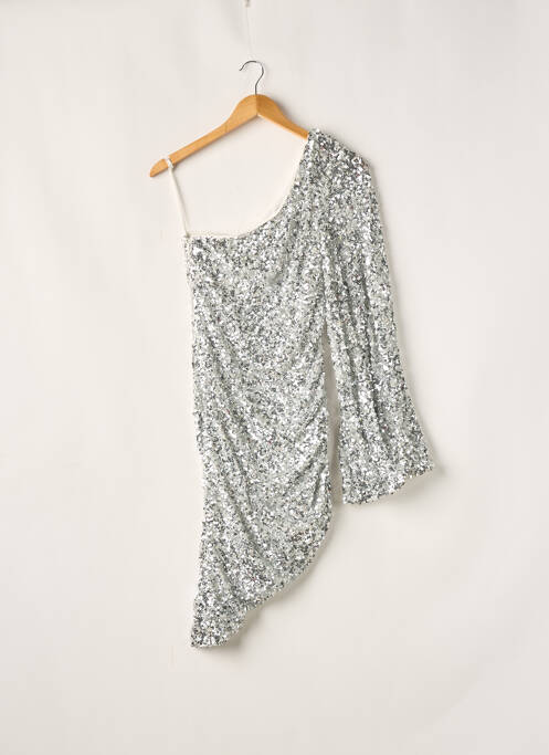 Robe mi-longue coupe fluide manches longues gris MISSPAP femme