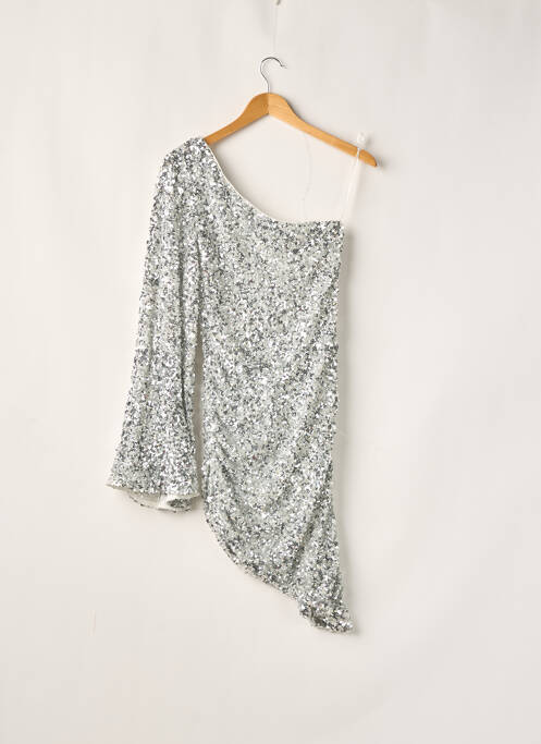 Robe mi-longue coupe fluide manches longues gris MISSPAP femme