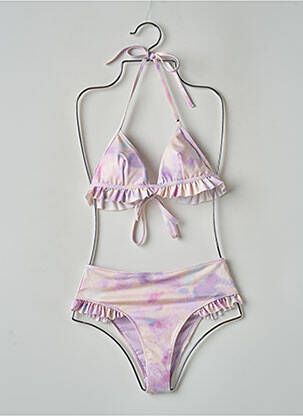 Maillot de bain 2 pièces stretch haut triangles violet UNDIZ femme