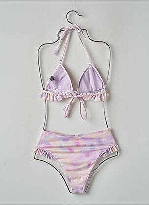 Maillot de bain 2 pièces stretch haut triangles violet UNDIZ femme