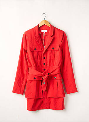 Trench tissage popeline sans capuche rouge L'ACADEMIE femme