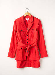 Trench tissage popeline sans capuche rouge L'ACADEMIE femme