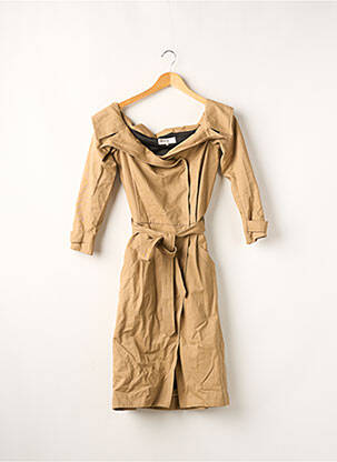 Trench tissage popeline sans capuche marron HOUSE OF CB LONDON femme
