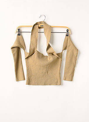 Top stretch manches longues marron NBD femme