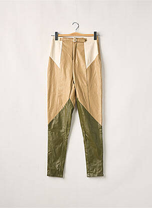 Pantalon slim taille normale taille normale beige PRETTY LITTLE THING femme