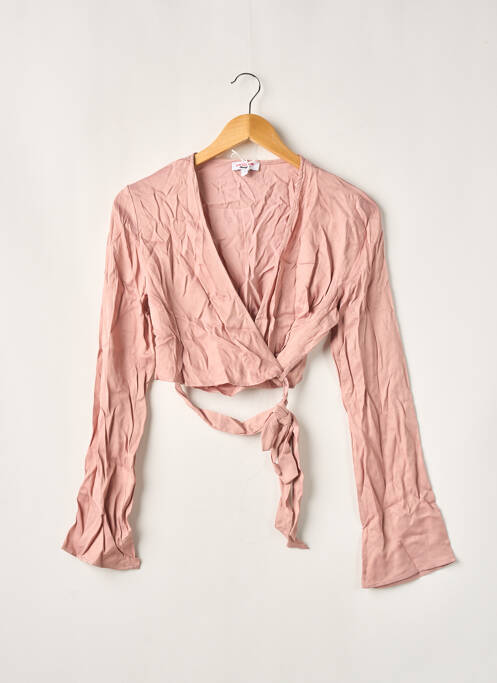 Gilet cache-cœur coupe cintrée rose JENNYFER femme