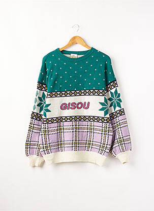 Pull stretch manches longues vert GISOU femme