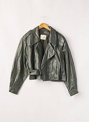 Veste simili cuir poches vert NOMADIYA femme
