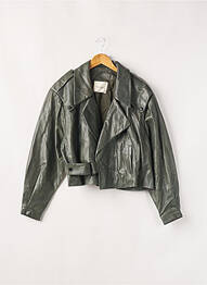 Veste simili cuir poches vert NOMADIYA femme