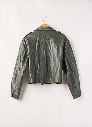 Veste simili cuir poches vert NOMADIYA femme