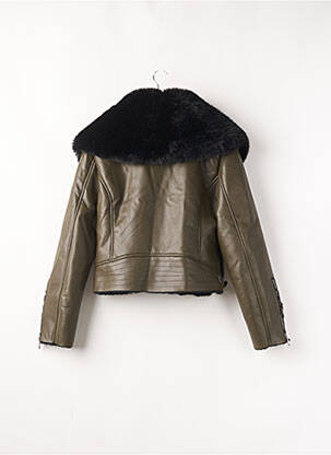 Veste simili cuir poches vert MAISON R & C femme