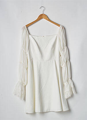Robe courte coupe évasée manches longues blanc HARPE femme