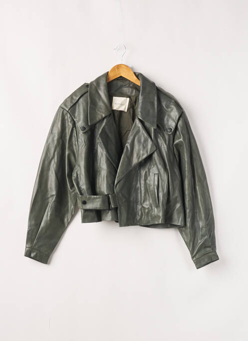Veste simili cuir poches vert NOMADIYA femme