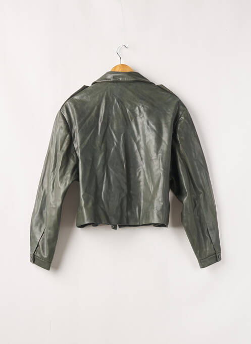Veste simili cuir poches vert NOMADIYA femme