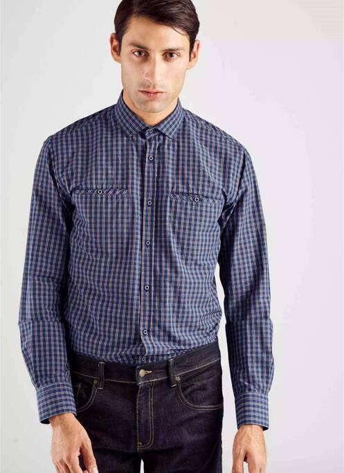 Chemise manches longues bleu LE FABULEUX MARCEL DE BRUXELLES pour homme