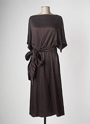 Robe mi-longue marron ASTRID BLACK LABEL femme