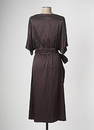 Robe mi-longue marron ASTRID BLACK LABEL femme